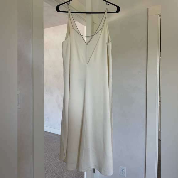 T by Alexander Wang - white silk crepe chain dress - Picture 3 of 5